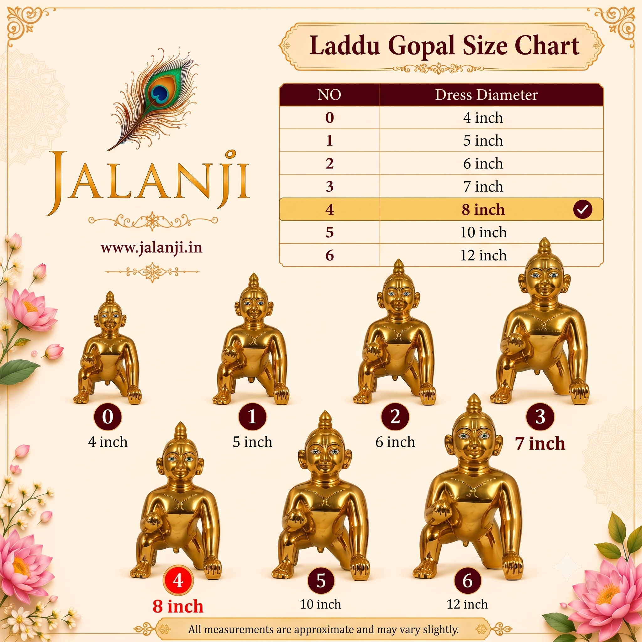Elegant White & Pink Feather Print Laddu Gopal Poshak with Scalloped Border