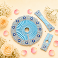 Baby Blue Crystal Embroidered Ladoo Gopal Poshak Set
