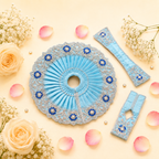 Baby Blue Crystal Embroidered Ladoo Gopal Poshak Set