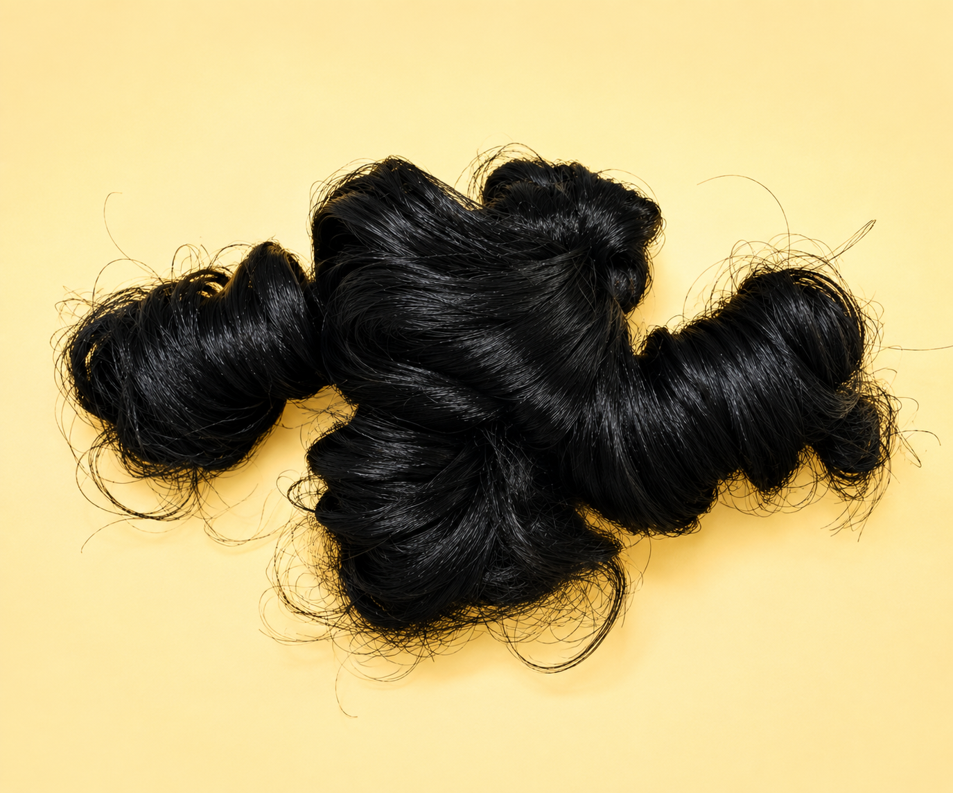 Curly Black Hair Wig (Kesh) for Laddu Gopal Shringar (Size 0)