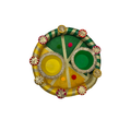Green & Yellow Fabric Decorative Puja Aarti Thali