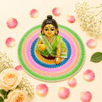 Multicolor Pleated Ring Ladoo Gopal Poshak – Green Center