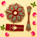 Heavy Red Peacock Motif Skill Blend Laddu Gopal Poshak with Patka & Choli