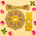 Heavy Yellow Stone Work Skill Blend Laddu Gopal Poshak with Patka & Choli