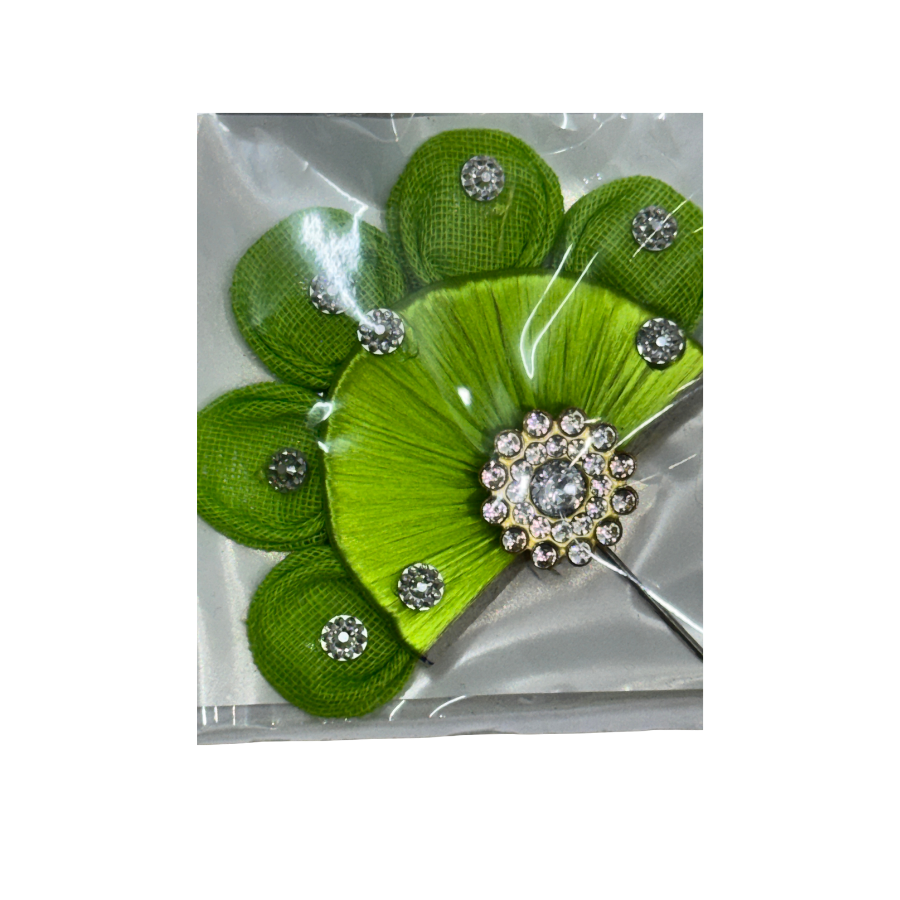Green Sinamay Kanha Ji Kalgi or Pagdi Pin
