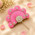 Pink Sinamay Kanha Ji Kalgi or Pagdi Pin
