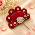 Red Sinamay Kanha Ji Kalgi or Pagdi Pin