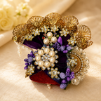 Purple Pearl & Crystal Embellished - Laddu Gopal Mukut