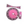 Pink Crystal Embroidered Ladoo Gopal Poshak Set – Flat Lay