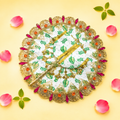 White & Green "Radhe Radhe" Printed Laddu Gopal Poshak with Heavy Gold & Stone Border