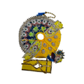 Yellow & Navy Blue Peacock Sequin Ladoo Gopal Poshak Set