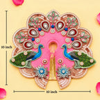 Bal Krishna Peacock Embroidered Laddu Gopal Poshak Set - Pink (Size 5 - Var 2) - JalanJi