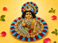 Satin Petal Kundan Laddu Gopal Poshak with Mukut & Patka - Multicolor (Size 5)