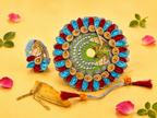 Satin Petal Kundan Laddu Gopal Poshak with Mukut & Patka - Multicolor (Size 5)