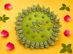 Pleated Petal Kundan Laddu Gopal Poshak - Pista Green (Size 6)