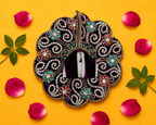 Velvet Silver Swirl Laddu Gopal Poshak - Deep Purple (Size 5)
