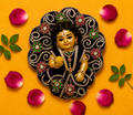 Velvet Silver Swirl Laddu Gopal Poshak - Midnight Blue (Size 5)