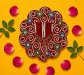 Velvet Silver Swirl Laddu Gopal Poshak - Red (Size 5)