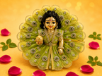Net Scalloped Border Laddu Gopal Poshak - Light Green (Size 5)