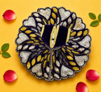 Velvet Sequin Heart Motif Laddu Gopal Poshak - Purple (Size 5)