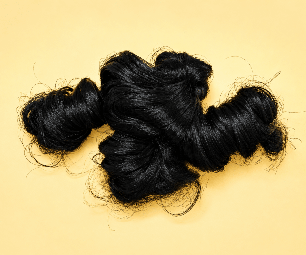 Curly Black Hair Wig (Kesh) for Laddu Gopal Shringar (Size 0) - JalanJi