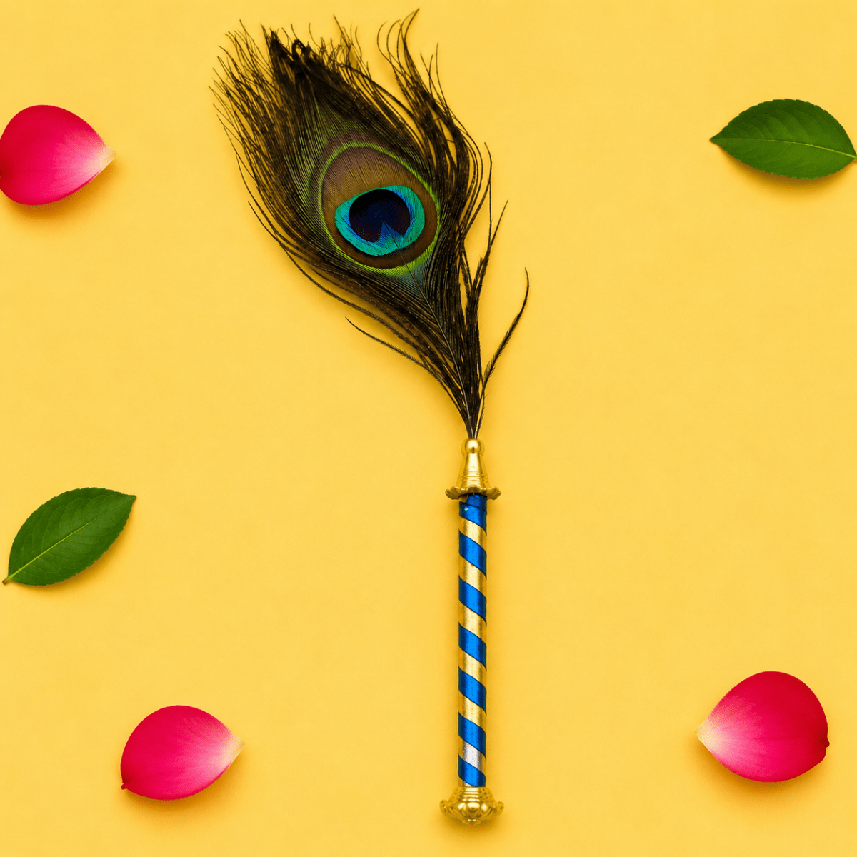 Handcrafted Mor Pankh Hand Fan for Laddu Gopal & Mandir - JalanJi
