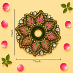 Heavy Olive Green Stone Work Skill Blend Laddu Gopal Poshak with Patka & Choli - JalanJi