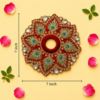 Heavy Red Peacock Motif Skill Blend Laddu Gopal Poshak with Patka & Choli - JalanJi