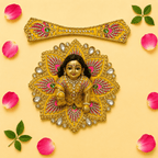 Heavy Yellow Stone Work Skill Blend Laddu Gopal Poshak with Patka & Choli - JalanJi