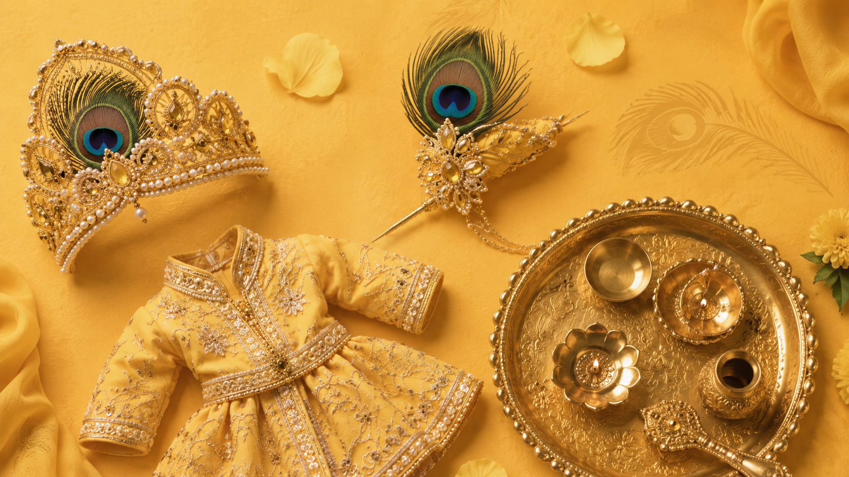 Purple Pearl & Crystal Embellished - Laddu Gopal Mukut
