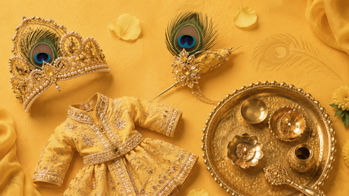 Purple Pearl & Crystal Embellished - Laddu Gopal Mukut