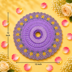 Lavender & Gold Floral Embroidered Ladoo Gopal Poshak Set