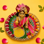 Makhan Matki Embroidery Laddu Gopal Poshak with Mukut - Multicolor (Size 6) - JalanJi