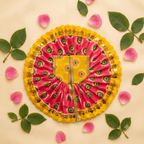 Mor Pankh Print Laddu Gopal Poshak Set with Choli - Red & Yellow (Size 4) - JalanJi