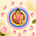 Multicolor Rainbow Pleated Ring Ladoo Gopal Poshak - JalanJi