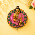 Heavy Motif Pink Silk Poshak Set for Laddu Gopal (with Choli & Patka)