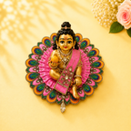 Heavy Motif Pink Silk Poshak Set for Laddu Gopal (with Choli & Patka)
