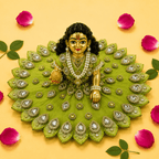 Pleated Petal Kundan Laddu Gopal Poshak - Pista Green (Size 6) - JalanJi
