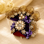 Purple Pearl & Crystal Embellished - Laddu Gopal Mukut - JalanJi