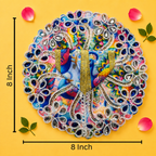 Vibrant Blue Multicolor Printed Laddu Gopal Poshak with Heavy Stone Work - JalanJi