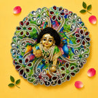Vibrant Multicolor Printed Laddu Gopal Poshak with Heavy Floral Stone Work - JalanJi