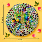 Vibrant Multicolor Printed Laddu Gopal Poshak with Heavy Floral Stone Work - JalanJi