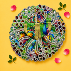 Vibrant Multicolor Printed Laddu Gopal Poshak with Heavy Floral Stone Work - JalanJi